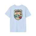 Hawaii badge graphic T-shirt, light blue, short-sleeve crew neck