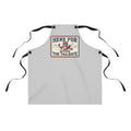 Light gray BBQ apron with black straps and 'HERE FOR THE TAILGATE' graphic