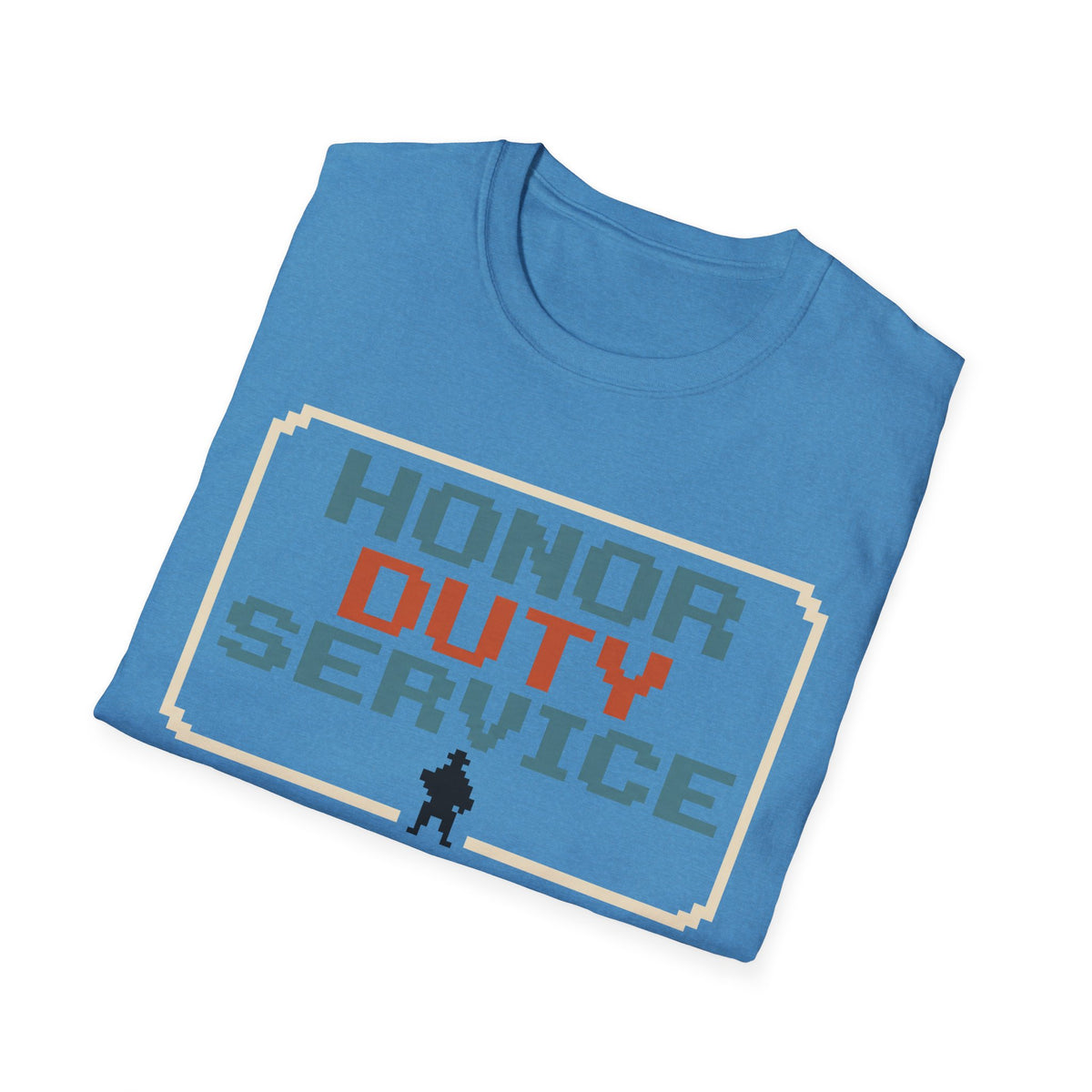 Honor Duty Service T-Shirt - Retro Pixel Veteran Tribute Tee