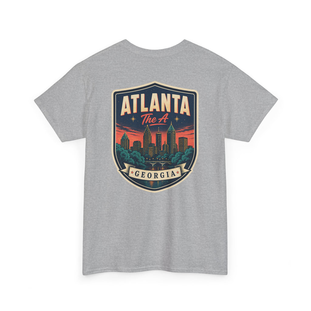 Heather grey T-shirt with Atlanta Georgia skyline badge print