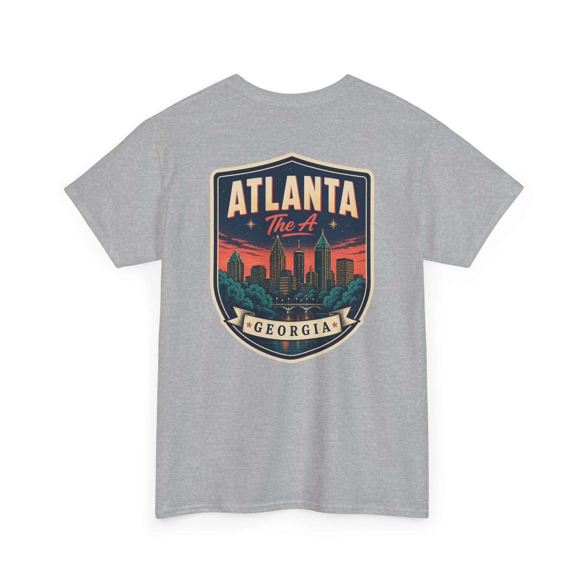 Heather grey T-shirt with Atlanta Georgia skyline badge print
