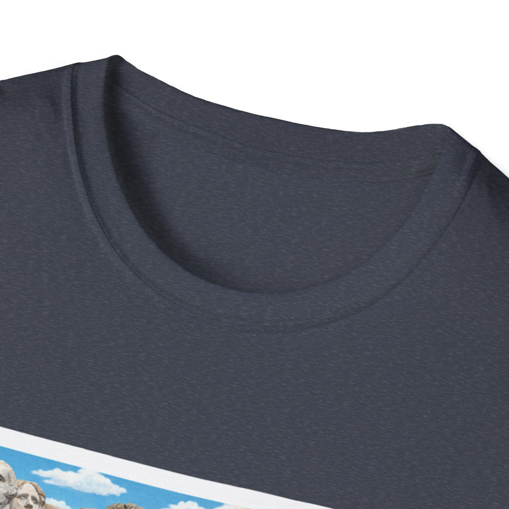 Heather navy T-shirt neckline close-up, no visible design