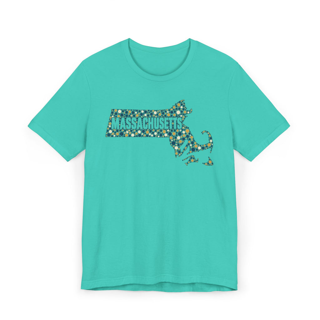 Massachusetts State Floral Map T-Shirt | Massachusetts Outline Graphic Tee