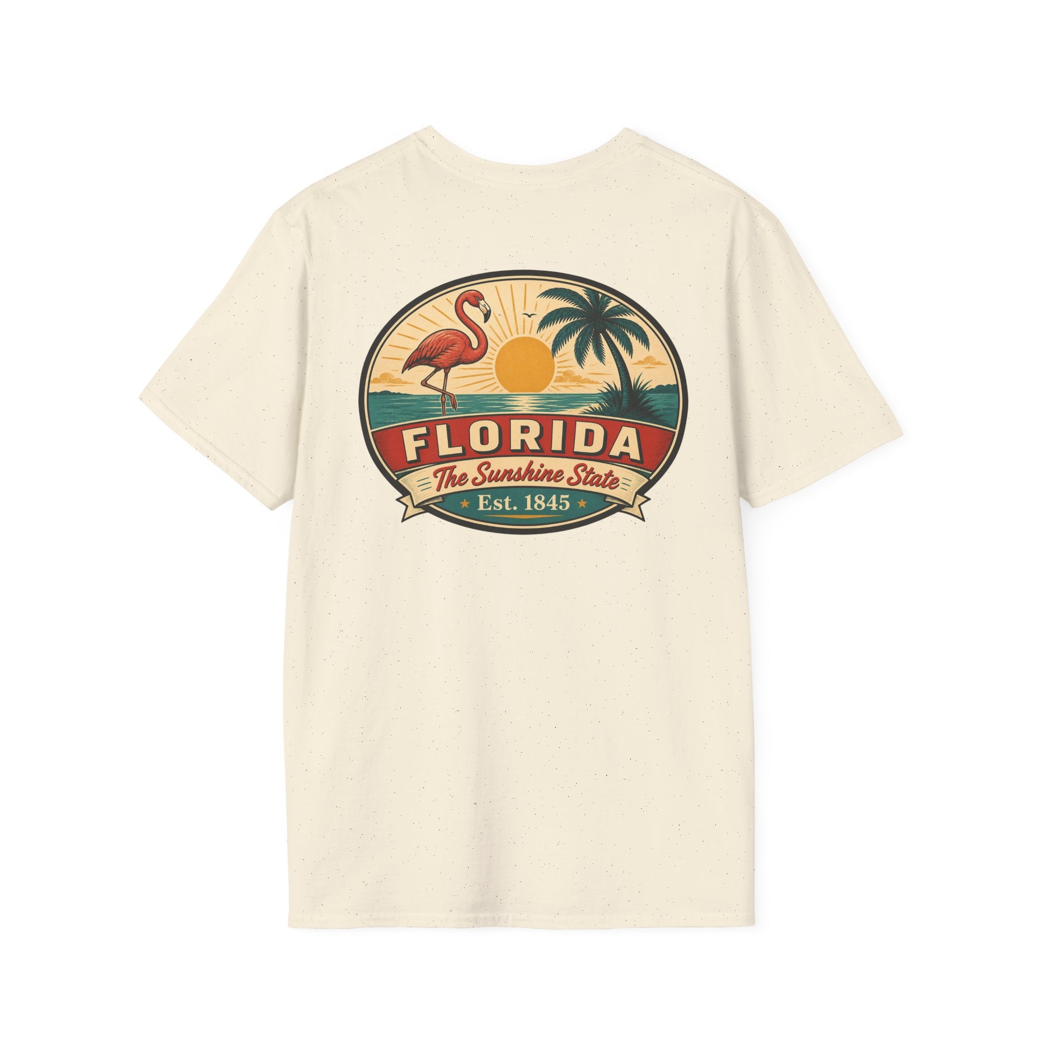 Cream T-shirt with Florida badge graphic on chest
