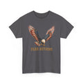 Dark gray t-shirt with eagle graphic and “FEAR NOTHING” text on front