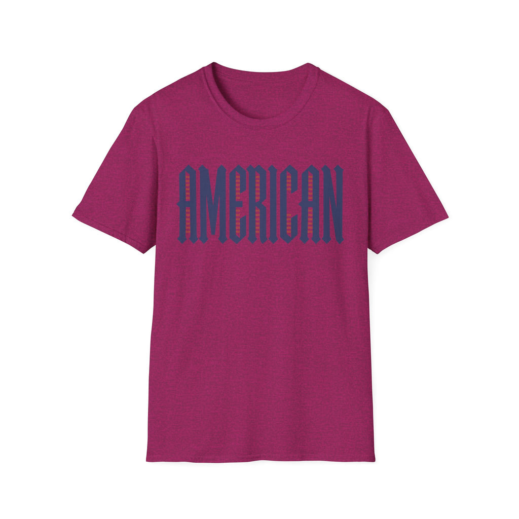 American Flag Stripe Lettering T-Shirt - Patriotic USA Pride Tee