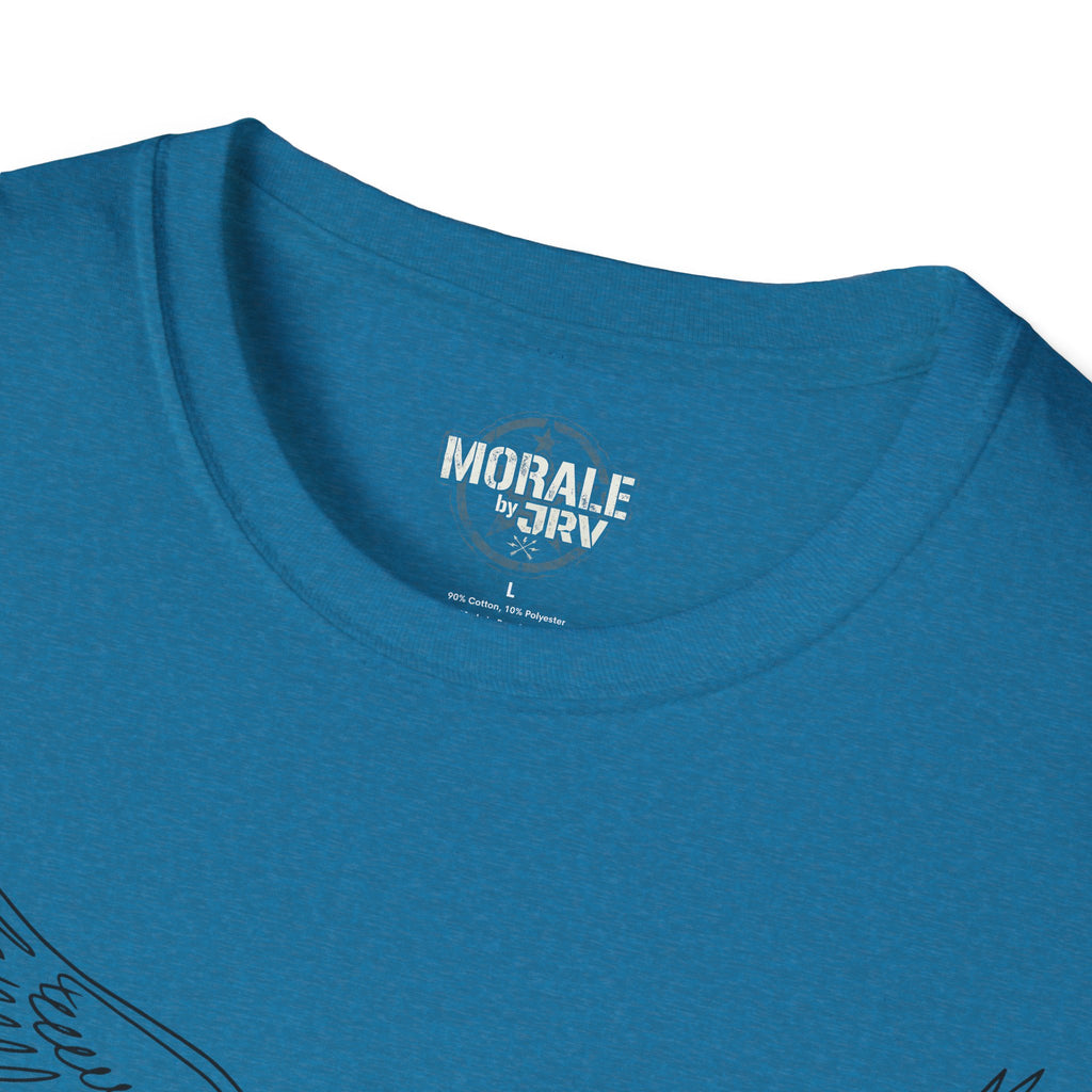 Royal blue T-Shirt with small brand logo at the back neck