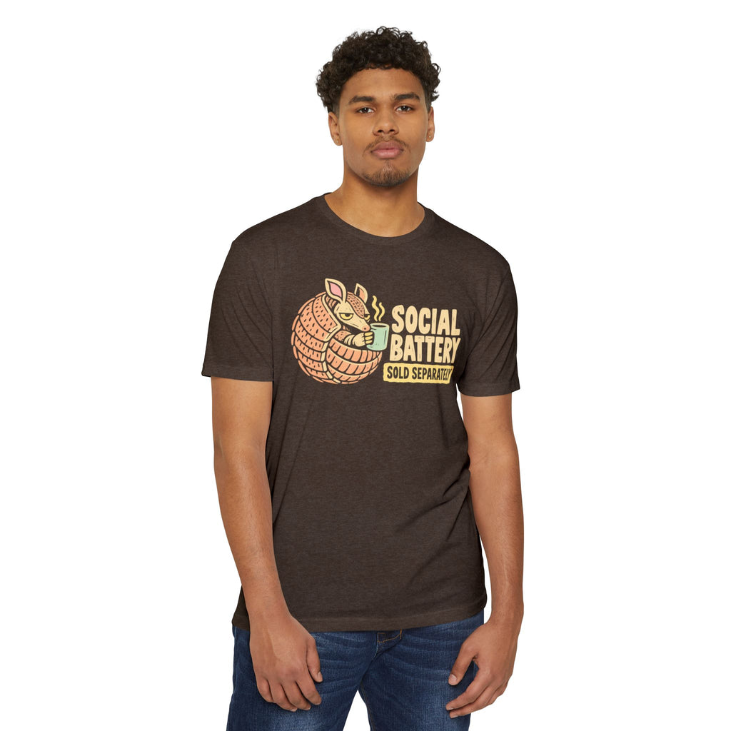 Brown T-shirt with armadillo graphic on the chest