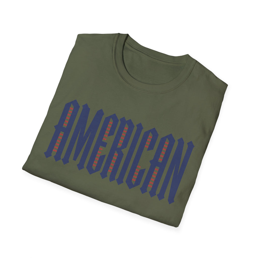 American Flag Stripe Lettering T-Shirt - Patriotic USA Pride Tee
