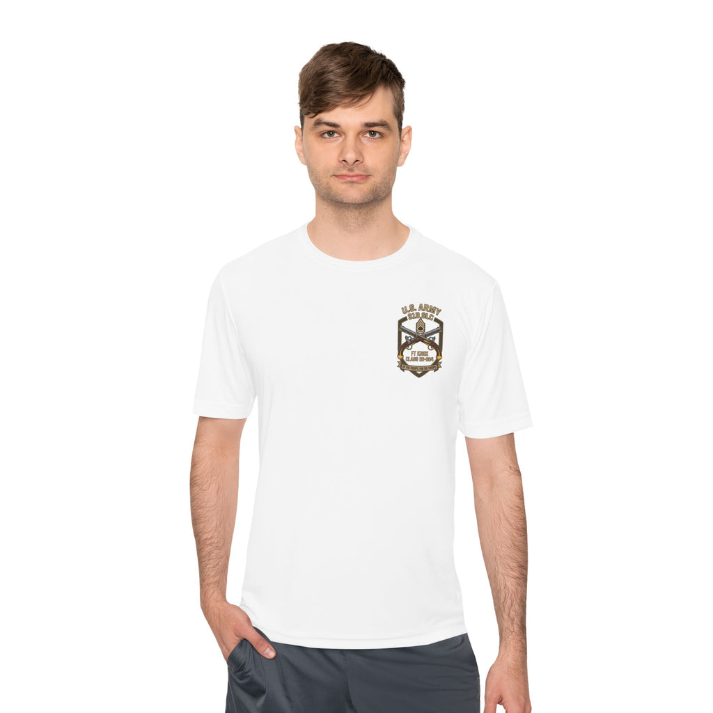 Men's white crewneck T-shirt with U.S. Army crest logo on chest