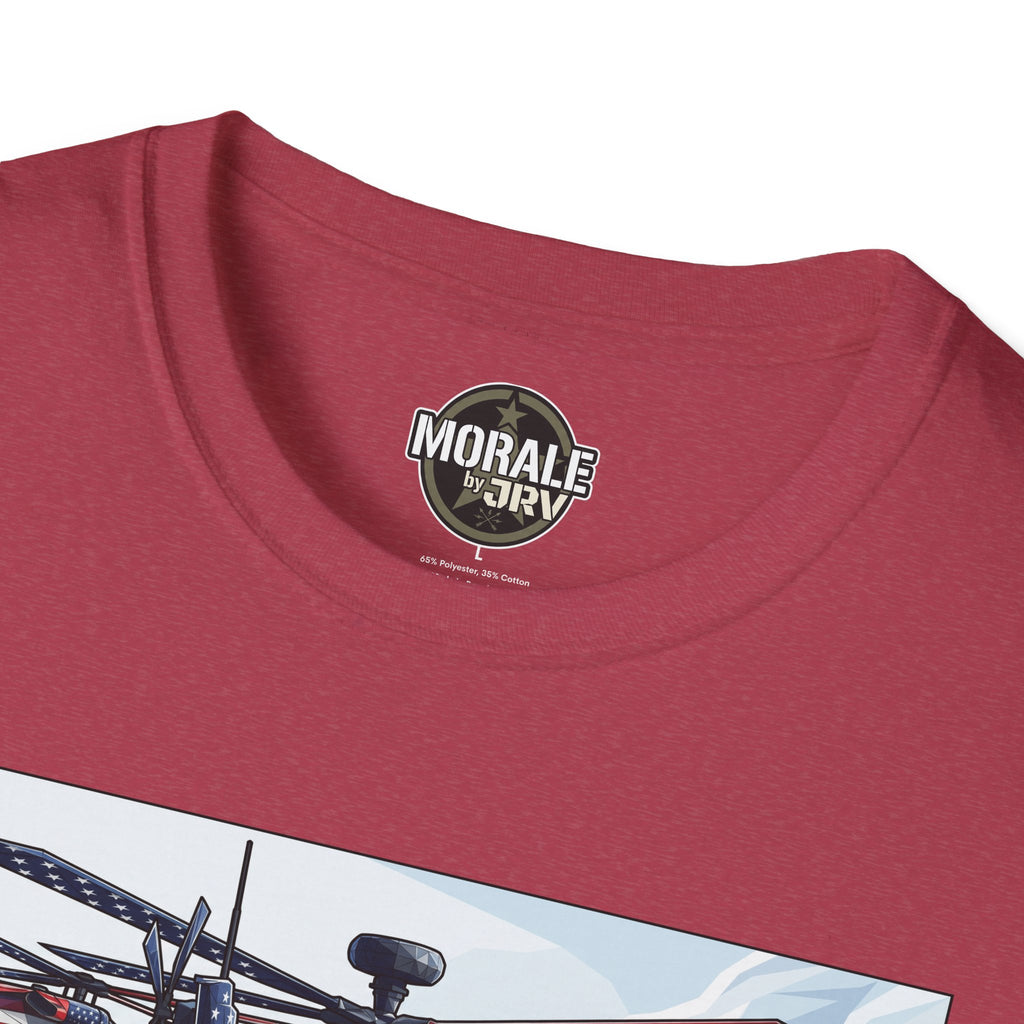 Graphic T-shirt neck label: “MORAL” by “ARJI”