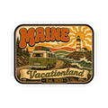 Kiss-cut vintage style sticker with lighthouse tower, camper van, and Est. 1820