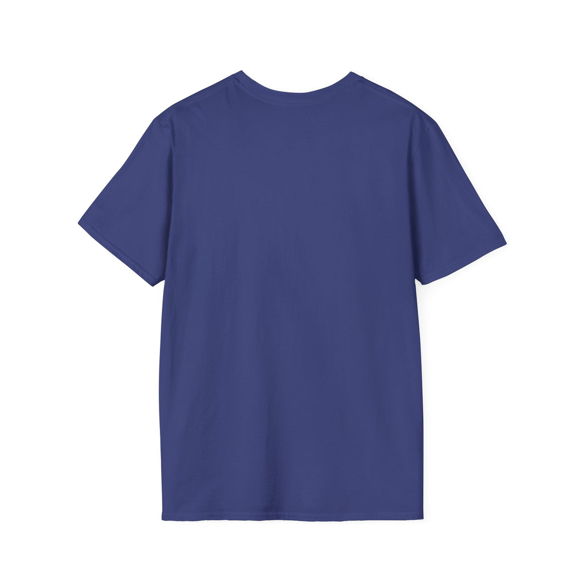 Royal blue crewneck T-shirt, short sleeves, no visible graphic