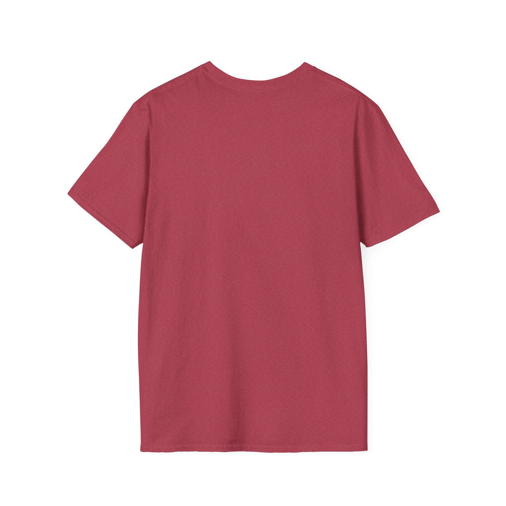 Red crew-neck T-shirt, plain back (no visible graphic)