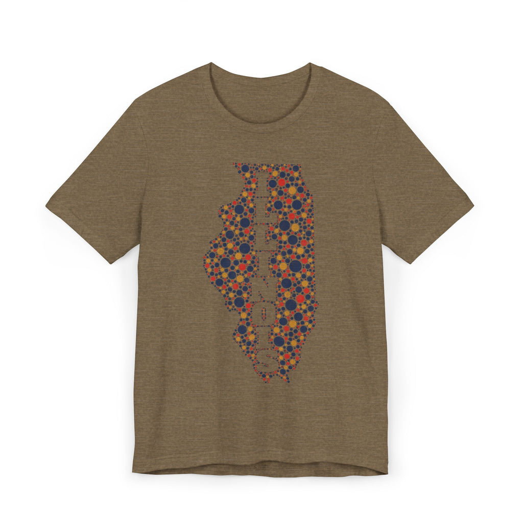 Illinois State Floral Polka Dot T-Shirt | Illinois Outline Graphic Tee