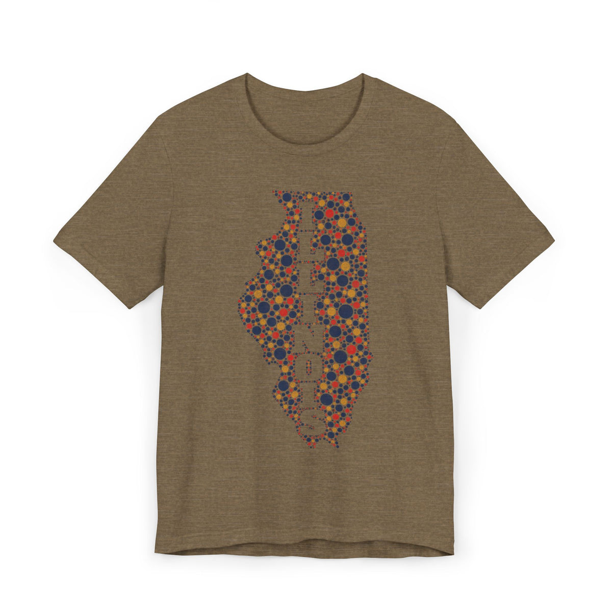Illinois State Floral Polka Dot T-Shirt | Illinois Outline Graphic Tee
