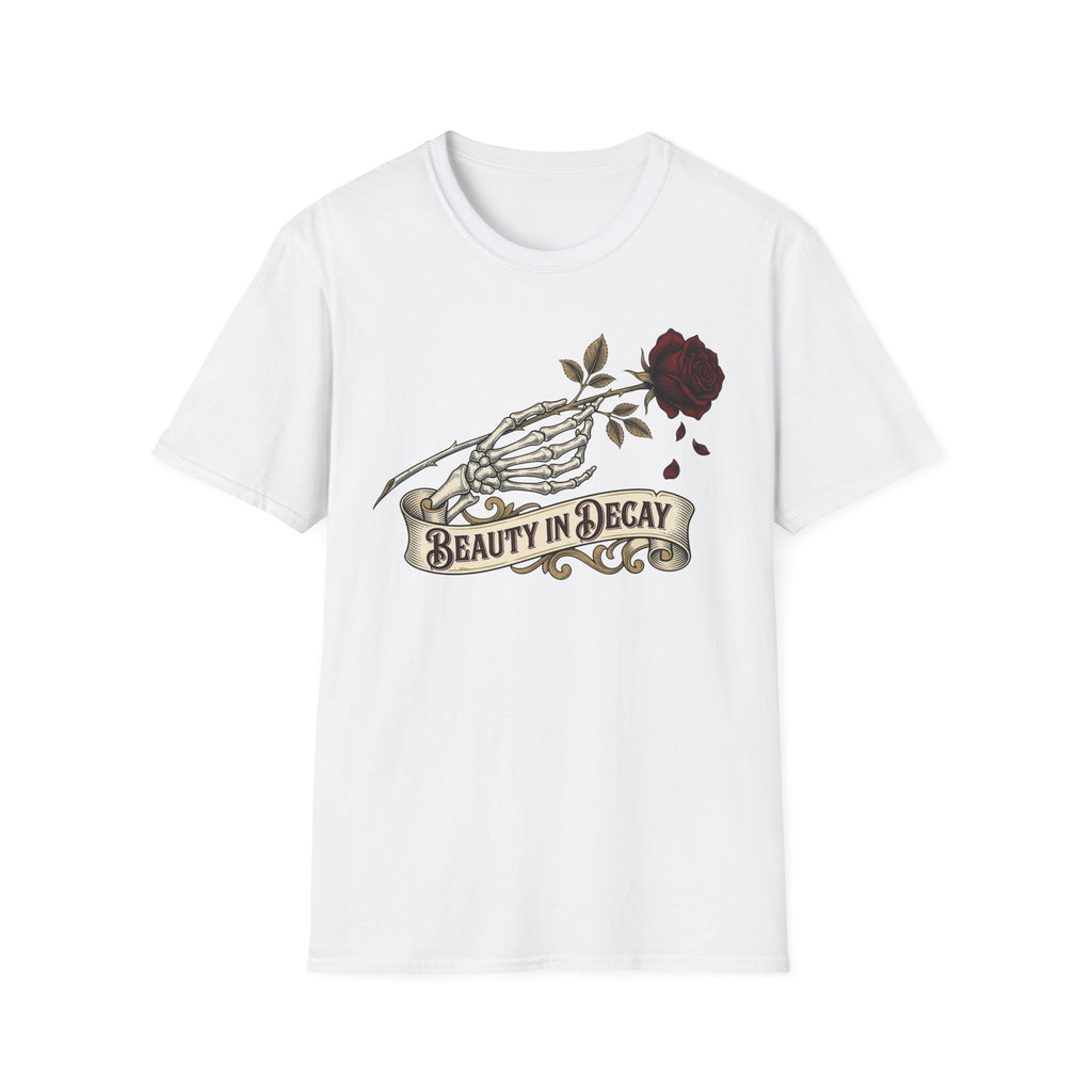 Beauty in Decay T-Shirt - Skeleton Hand & Rose Gothic Tattoo Tee