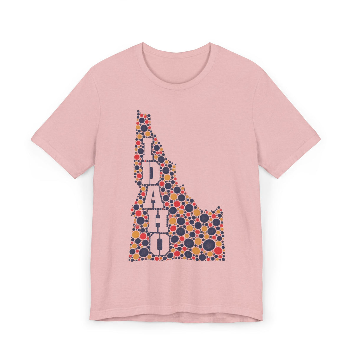 Idaho Polka Dot State Outline T-Shirt | Colorful Idaho Map Graphic Tee