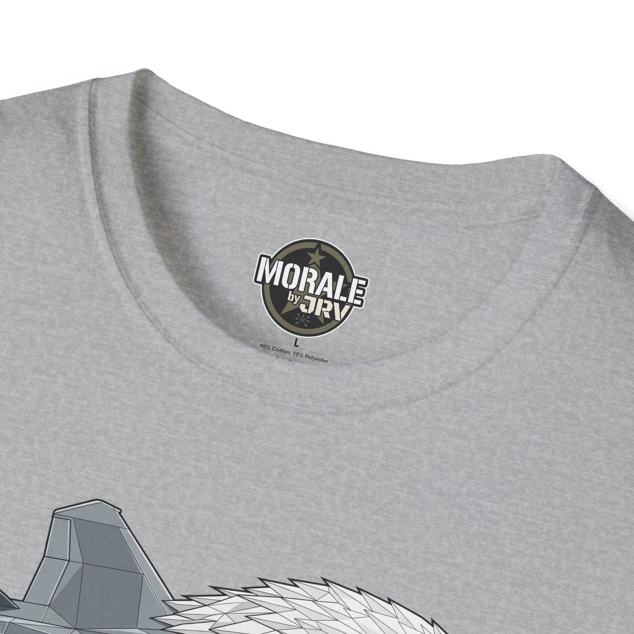 Sport Grey T-Shirt neckline with Morale by JRIV logo
