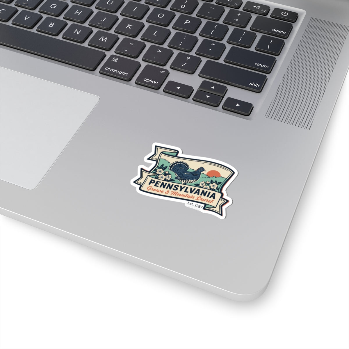 Pennsylvania state badge vinyl sticker decal with blue and green vintage design
