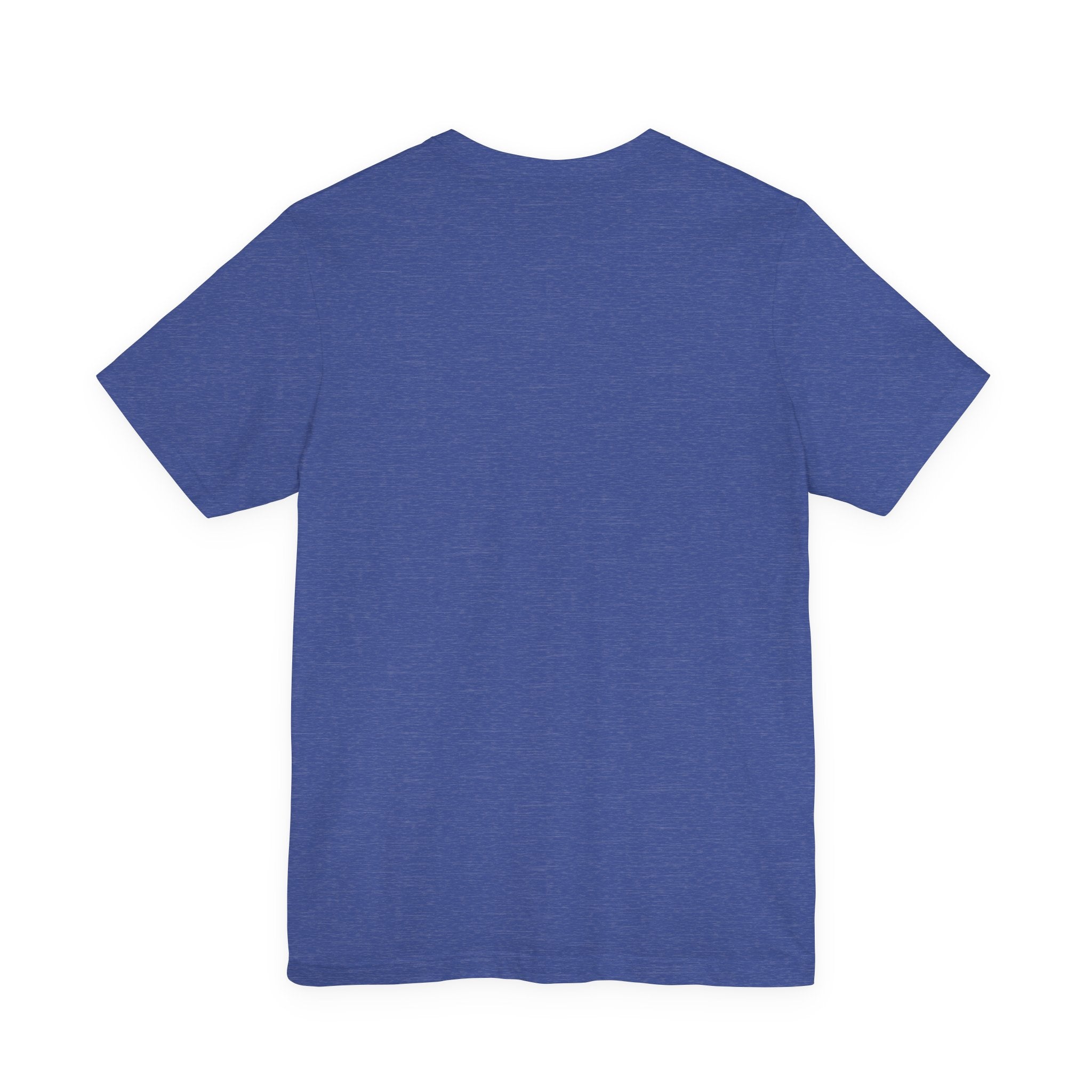 Heather True Royal unisex crewneck T-shirt, plain front