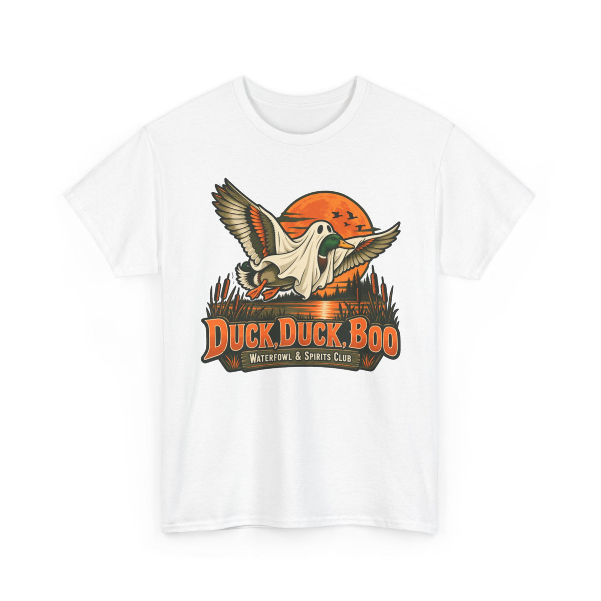 Duck Duck Boo Halloween T-Shirt, Funny Ghost Mallard Duck Hunting Shirt for Men and Women, Waterfowl Hunter Gift Tee