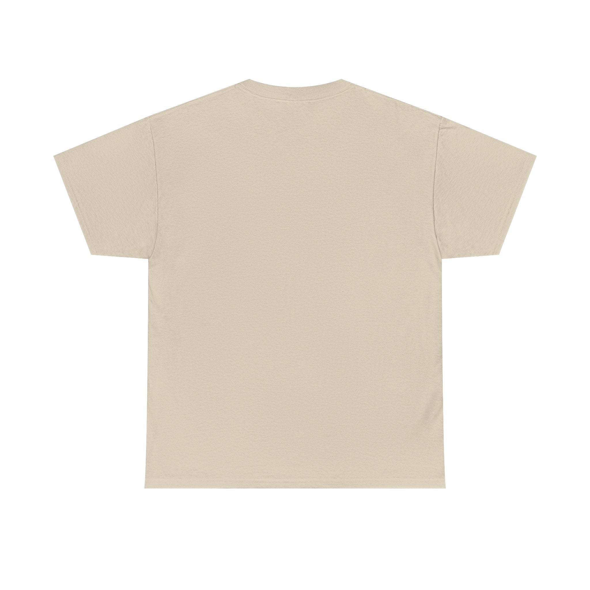 Sand T-shirt with crew neck and short sleeves, plain back view