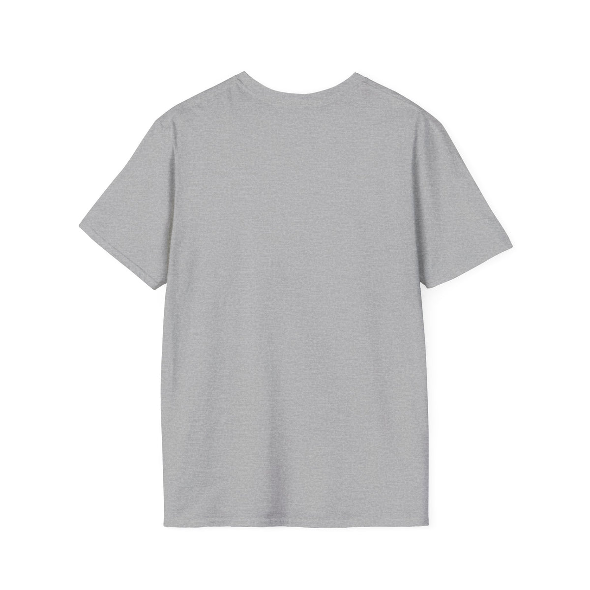 Heather gray unisex T-shirt, plain back view