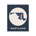 Maryland nautical map sticker with sailboat artwork and bold “MARYLAND” text