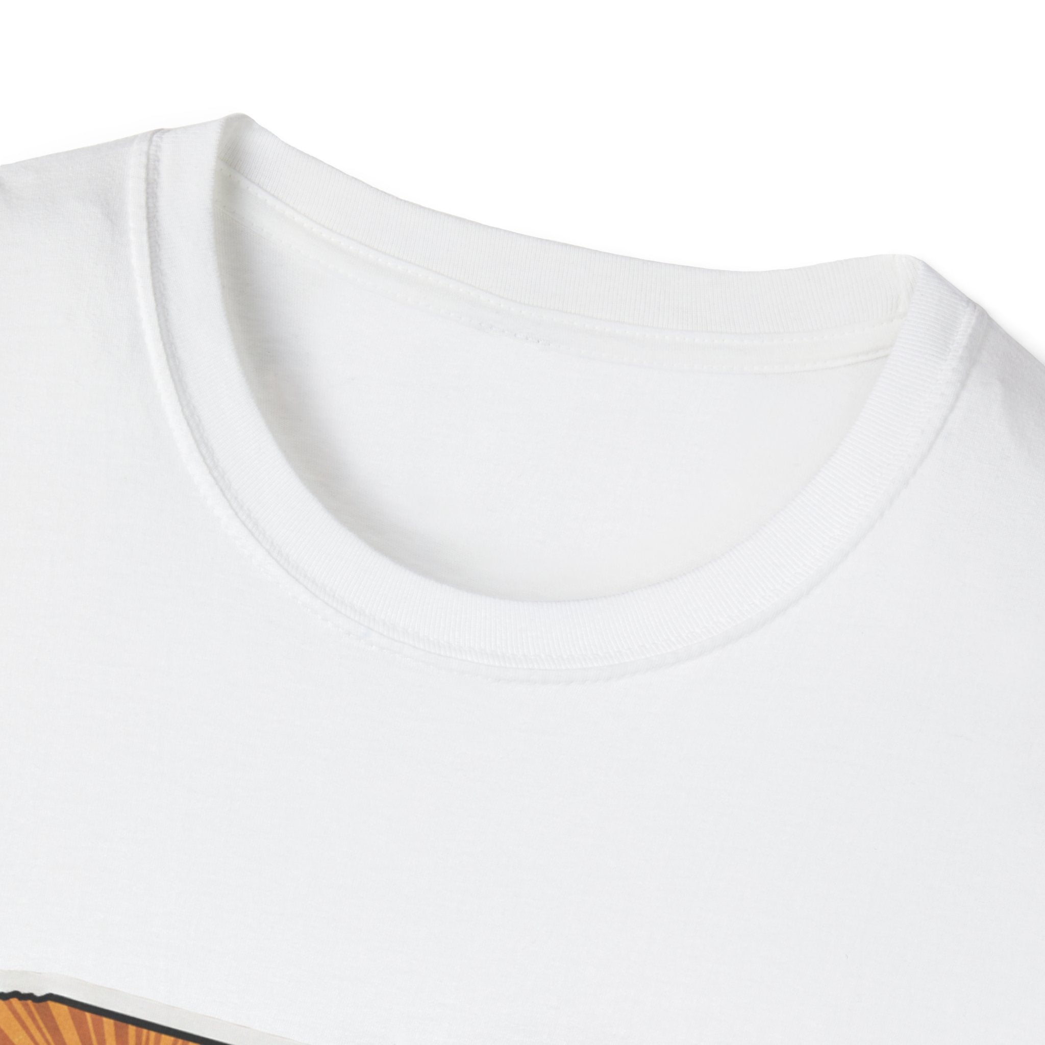 White crewneck T-shirt collar close-up