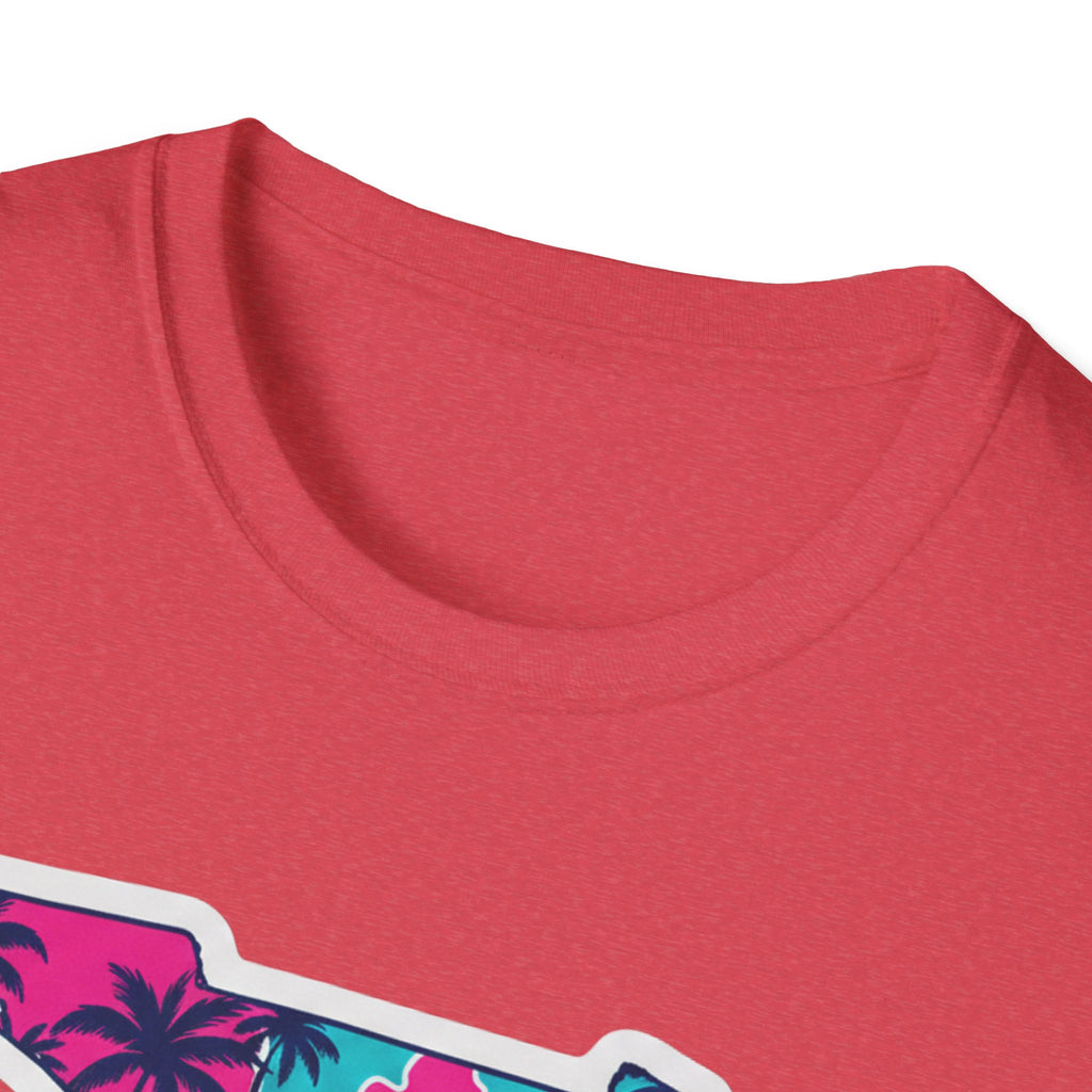 Red crewneck T-shirt collar