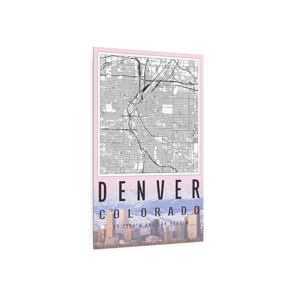 Denver Colorado metal wall art sign with map detail and bold 'DENVER COLORADO' text