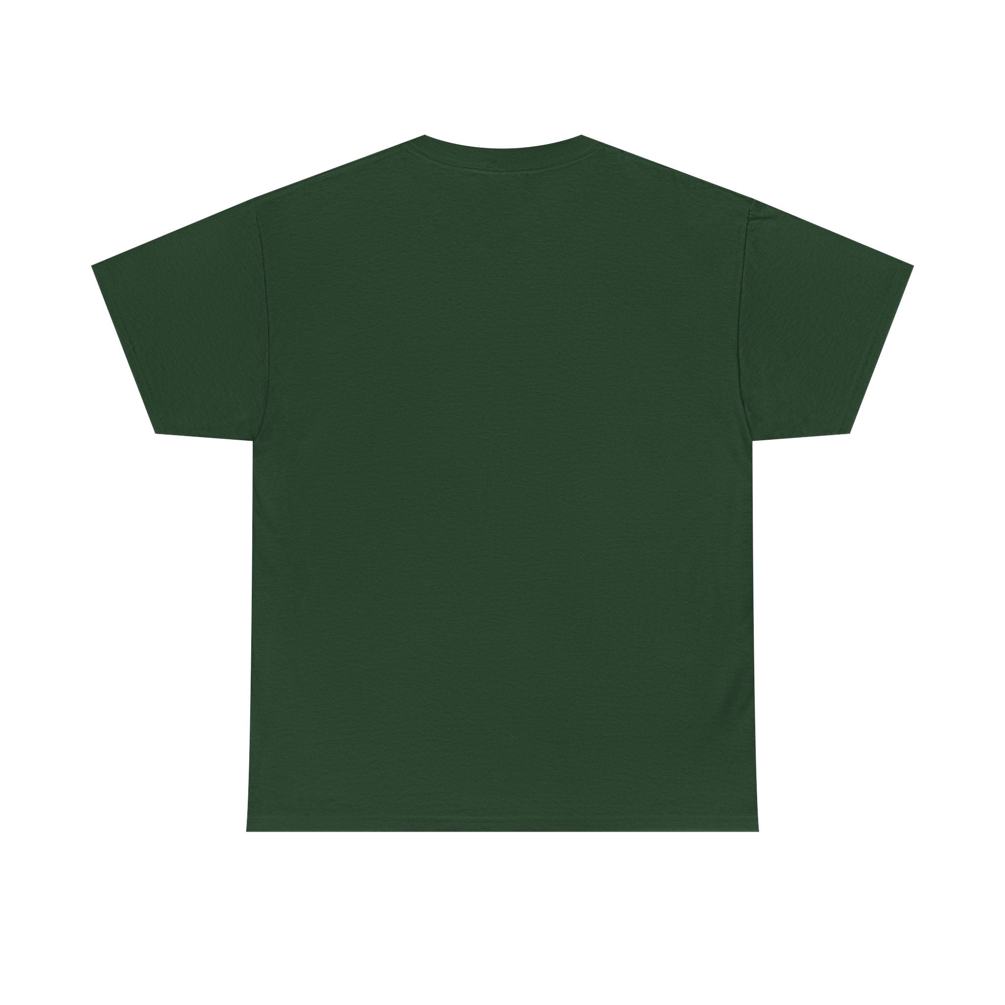 Deep green T-shirt, crew neck, short sleeves, plain back