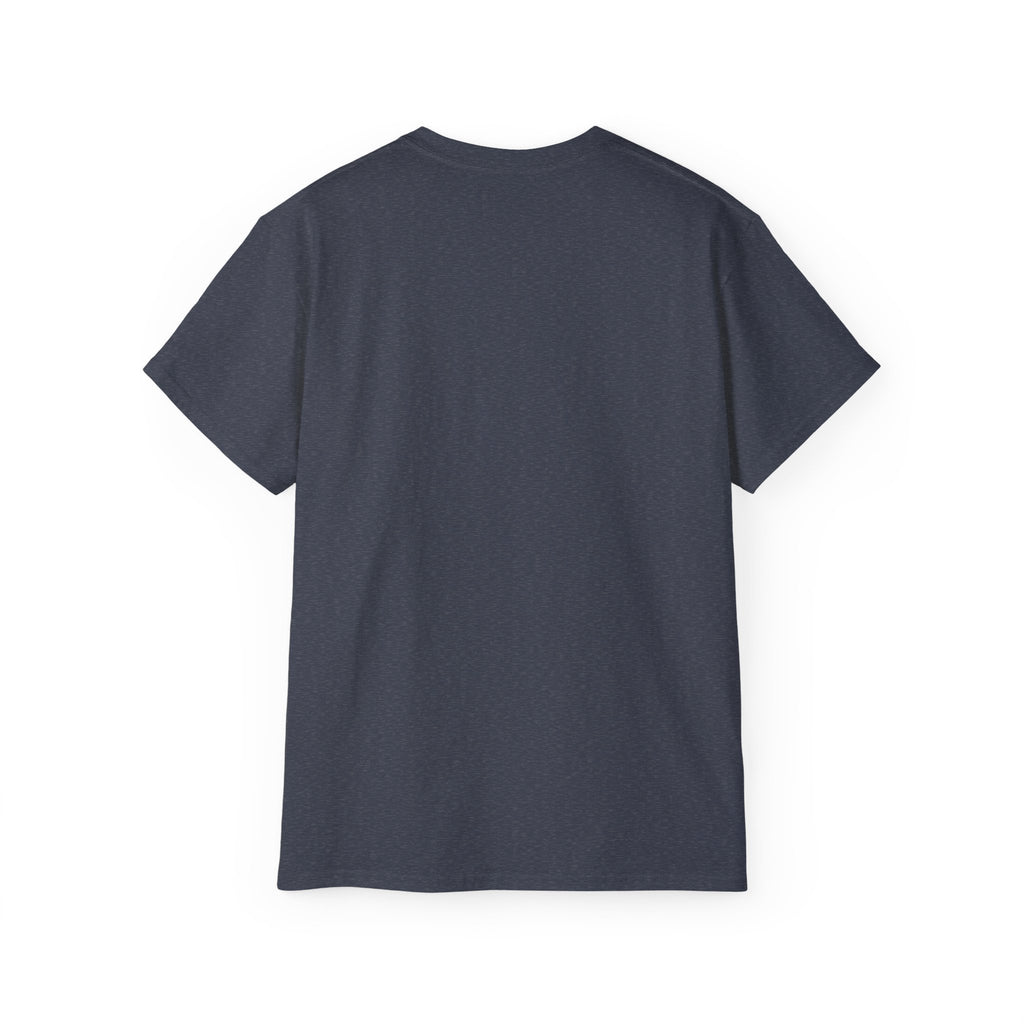 Life word cloud tee in dark heather/charcoal, plain front view