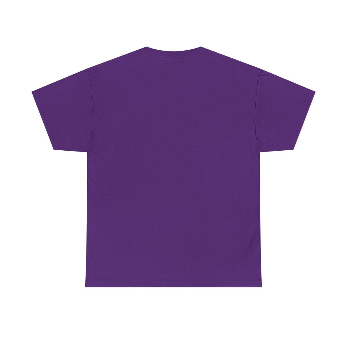 Purple crewneck T-shirt with short sleeves, plain back view