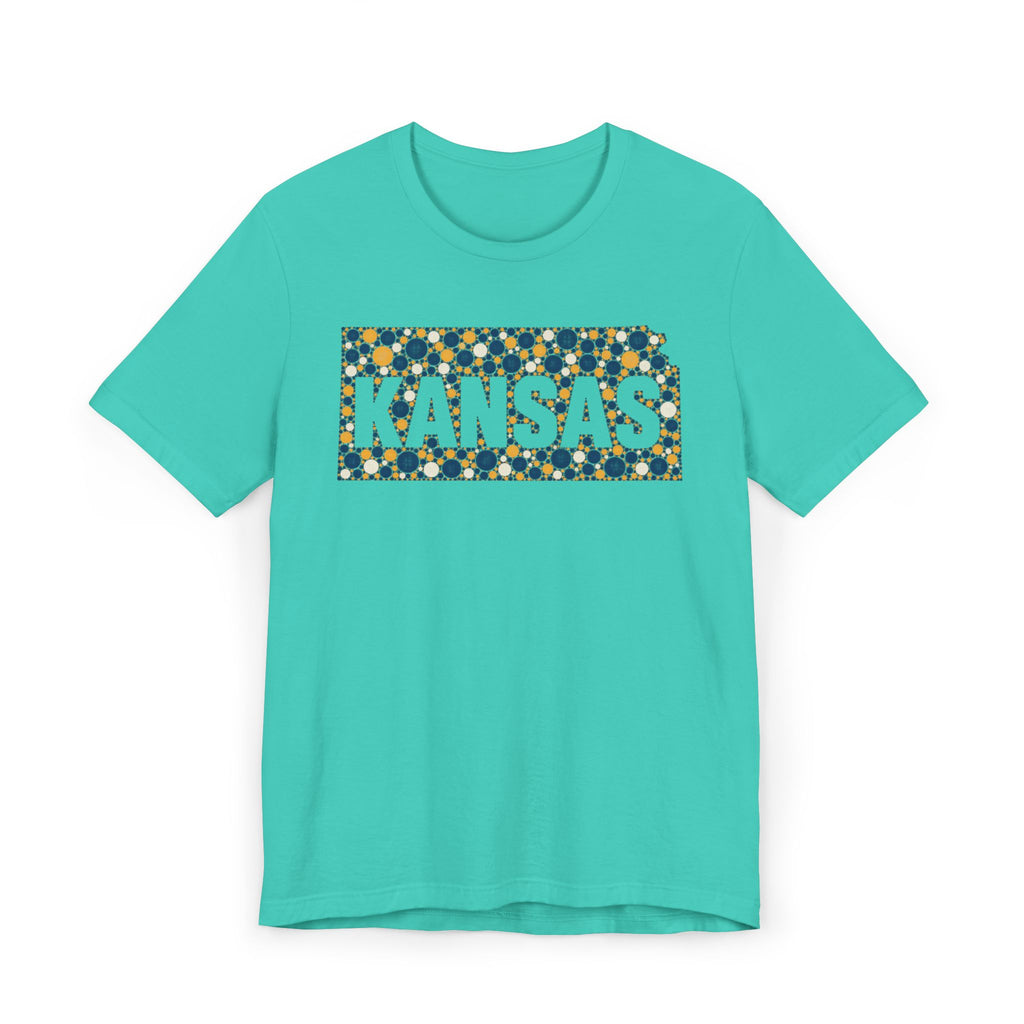 Kansas State Floral Pattern T-Shirt | Kansas Map Outline Graphic Tee