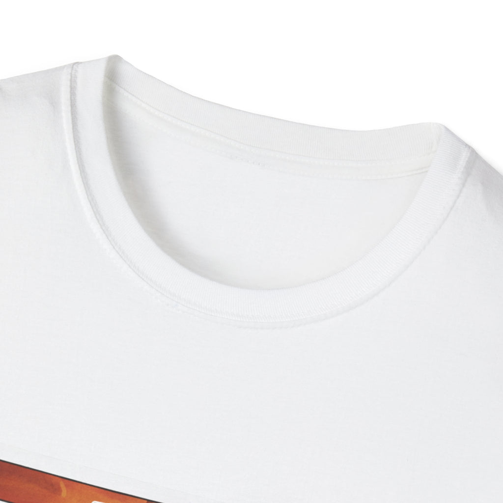 White T-shirt neckline and collar seam close-up