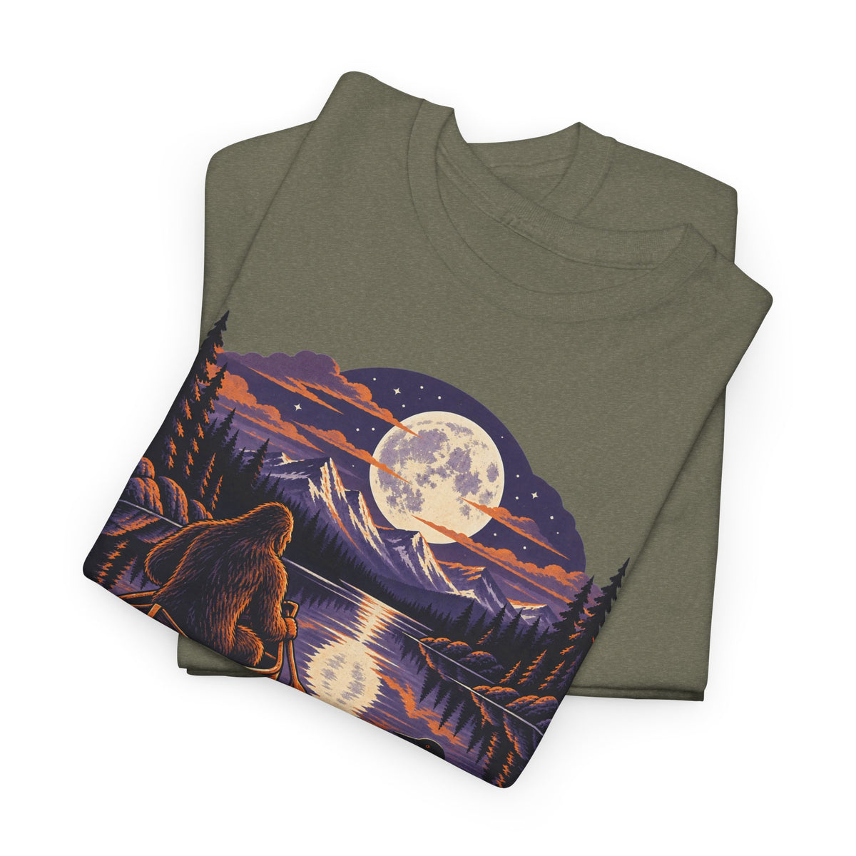 Paddle After Dark Canoe T-Shirt, Moonlit Lake Night Paddling Shirt for Men and Women, Vintage Canoeing Gift Tee