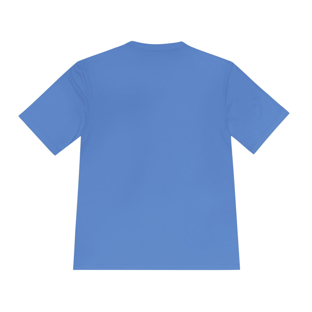 Mindset Is Everything T-shirt (back) in blue, plain crew neck.