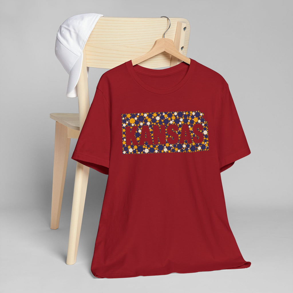 Kansas State Floral Pattern T-Shirt | Kansas Map Outline Graphic Tee