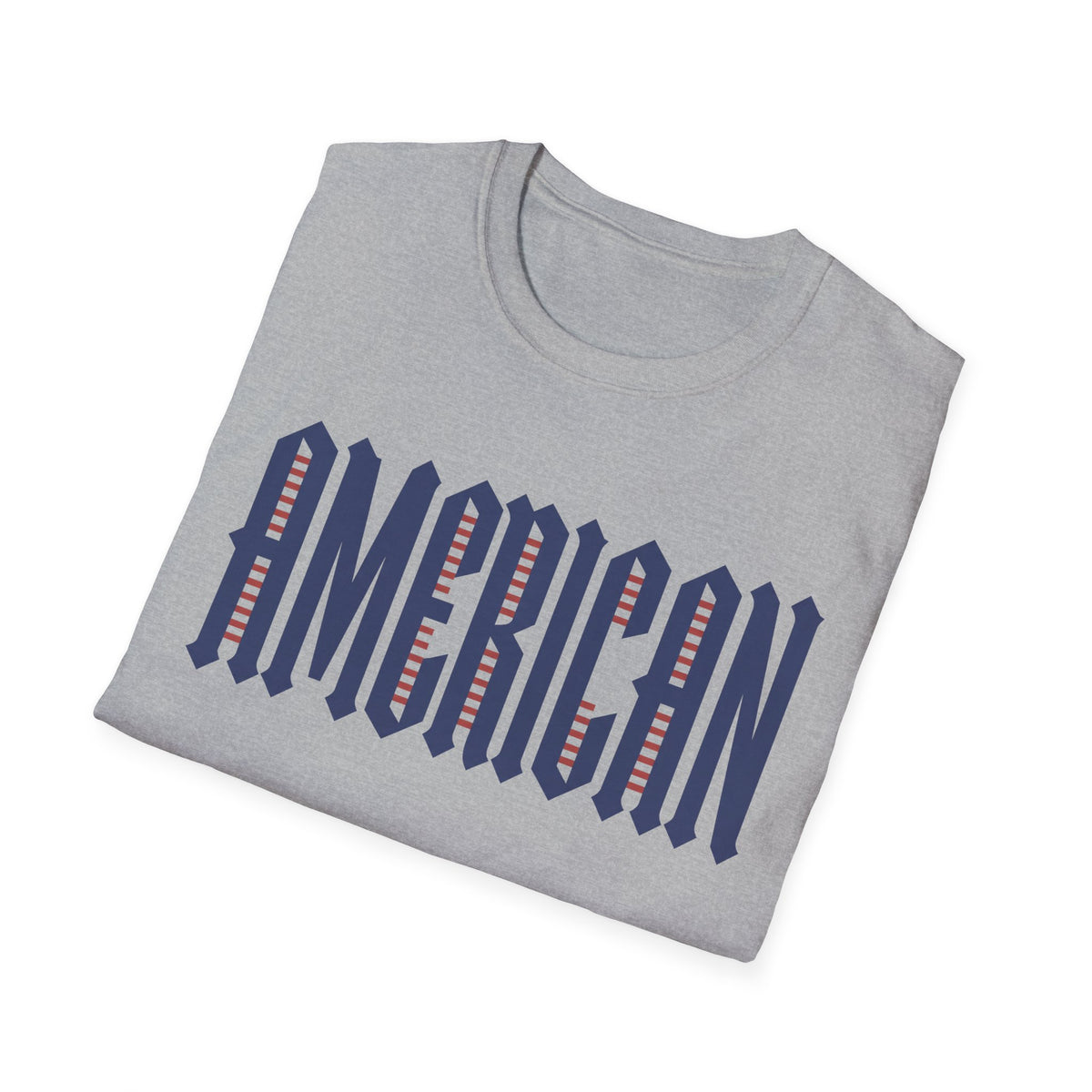 American Flag Stripe Lettering T-Shirt - Patriotic USA Pride Tee