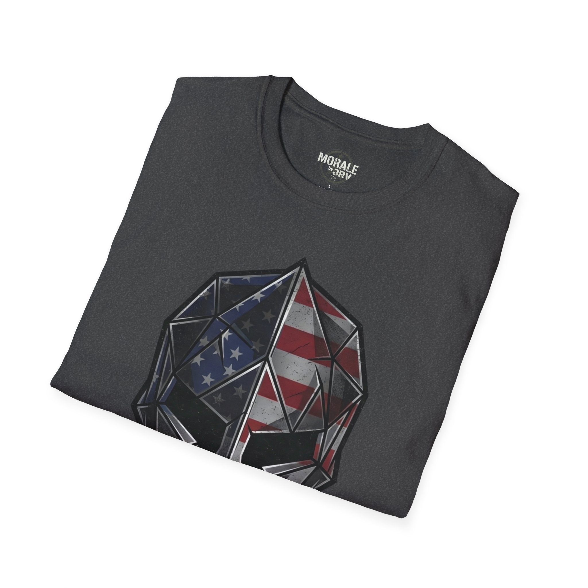 Black t-shirt with American flag spartan helmet graphic