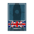 London typography poster with Union Jack “LONDON” text and “Established 47 A.D.”