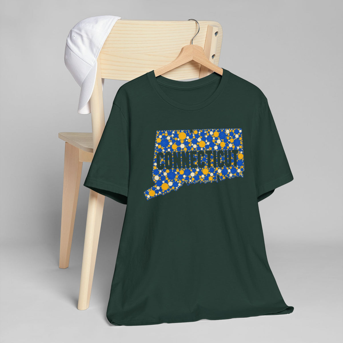 Connecticut State Floral Pattern T-Shirt | Connecticut Map Outline Graphic Tee