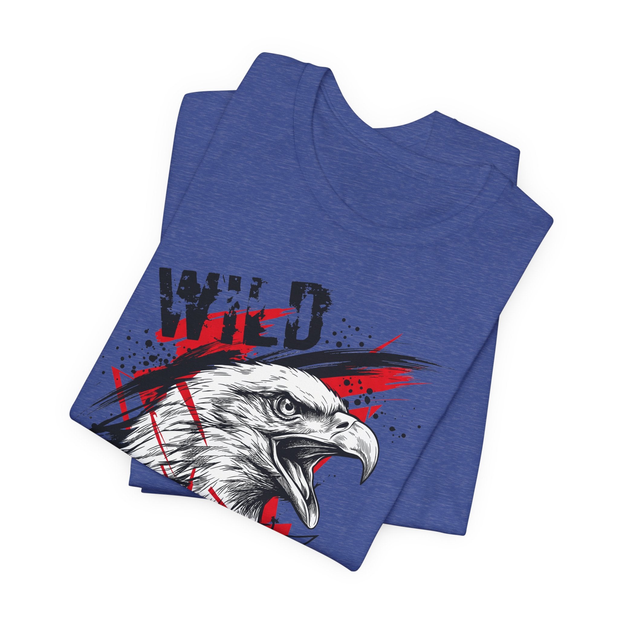 Royal blue T-shirt with eagle head graphic and "Freedom or Death" red splatter