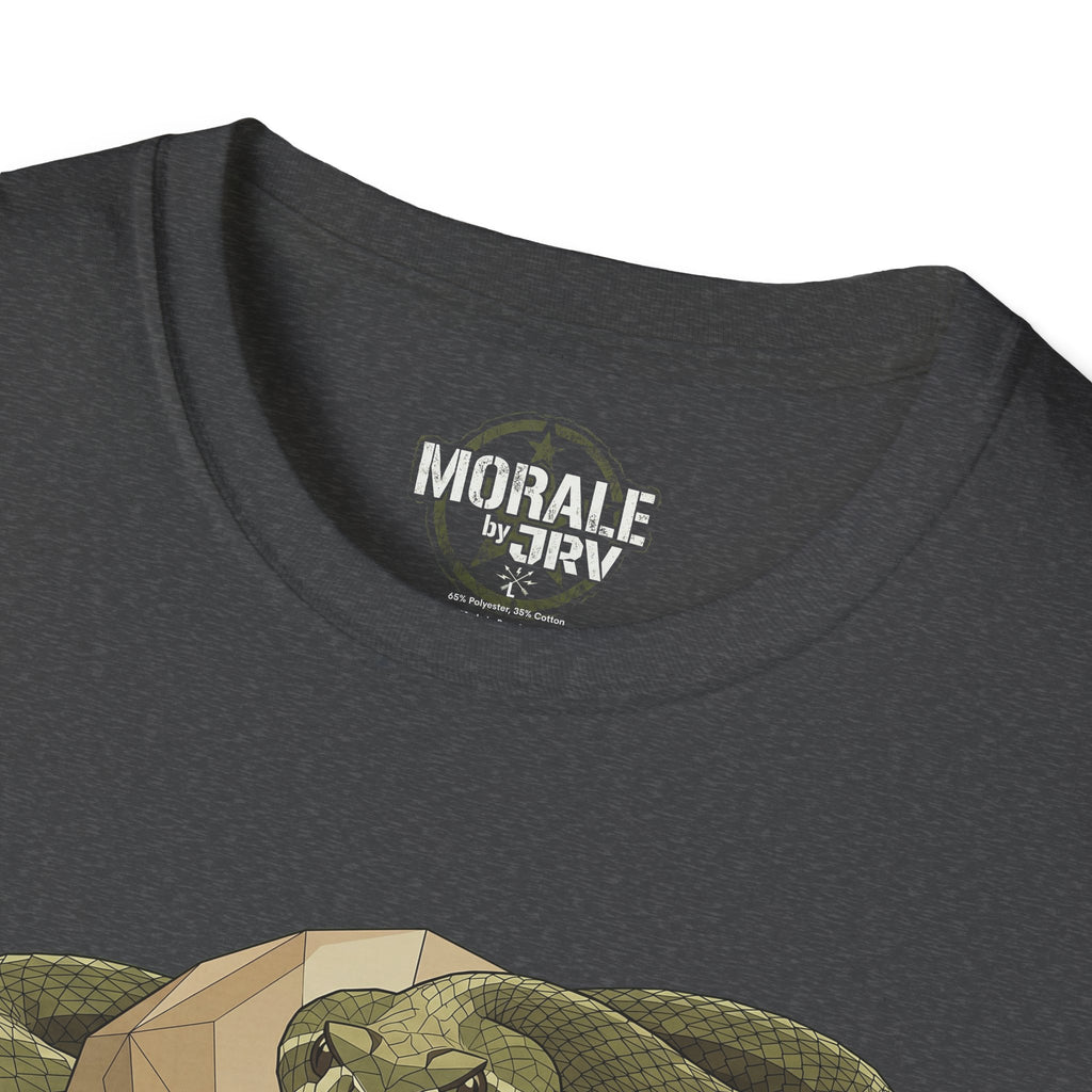 Dark heather skull T-shirt with crew neck and brand label