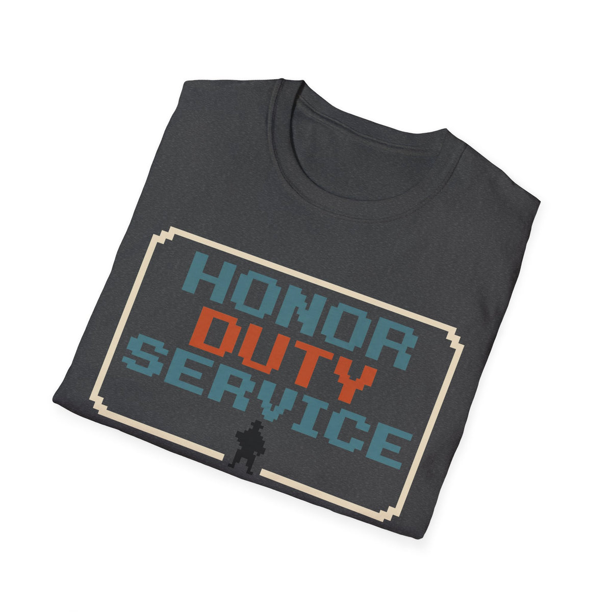 Honor Duty Service T-Shirt - Retro Pixel Veteran Tribute Tee