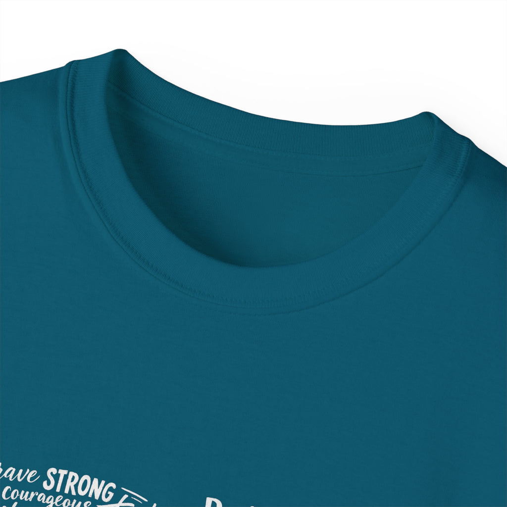 Life Word Cloud Tee, türkisfarbenes T‑Shirt mit geripptem Rundhalsausschnitt