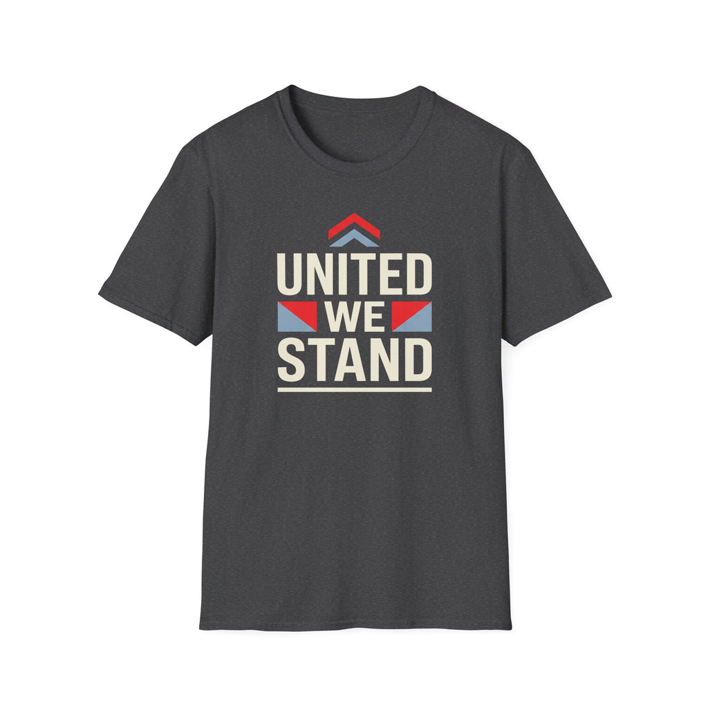 Dark gray crewneck T-shirt with United We Stand graphic