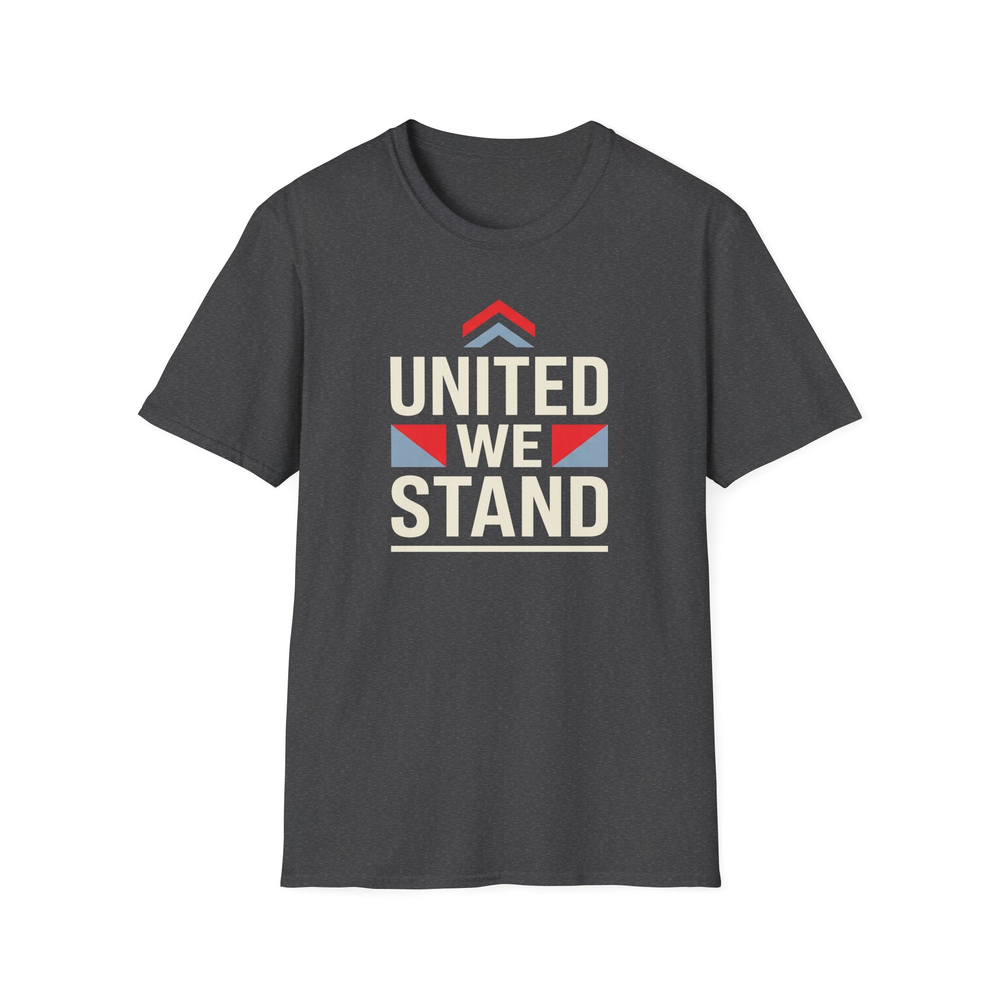 Dark gray crewneck T-shirt with United We Stand graphic